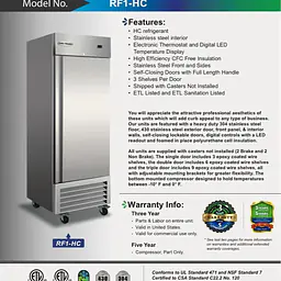 Stainless Steel Reach-In Freezer SERV-WARE RF1-HC - Master