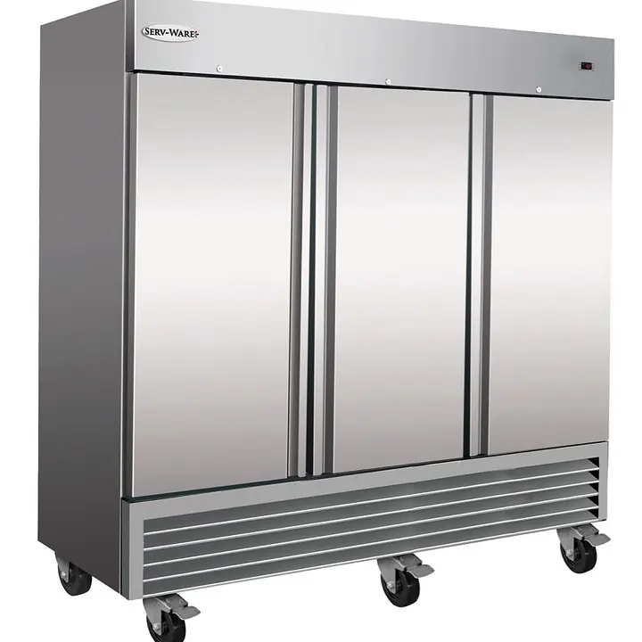 Stainless Steel Reach-In Three Door Freezer SERV-WARE RF3-HC - Master