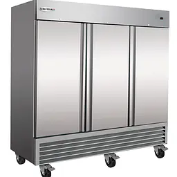 Stainless Steel Reach-In Three Door Freezer SERV-WARE RF3-HC - Master