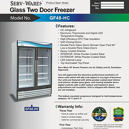 Glass Two Door Freezer SERV-WARE GF48-HC - Master