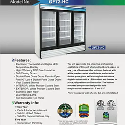 Glass Three Door Freezer SERV-WARE GF72-HC - Master