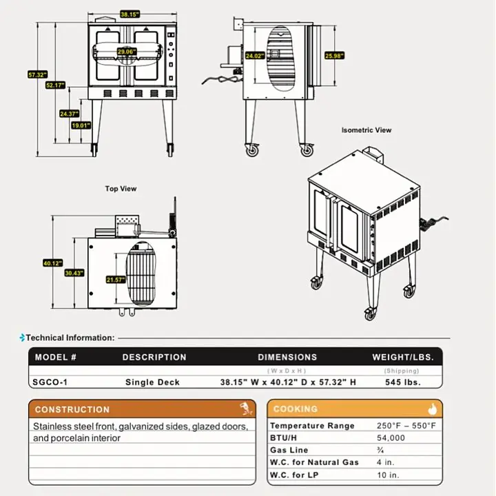Convection Oven SERV-WARE SGCO-1 - Master