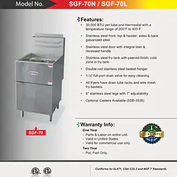 5 Tube Fryer SERV-WARE SGF-70N:L - Master