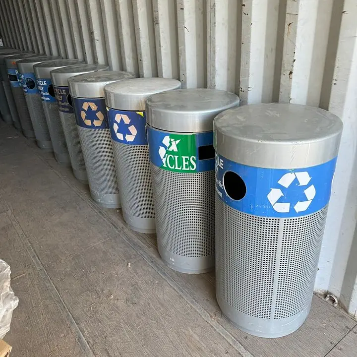 Metal Recycle Trash Bin Receptacles - Master