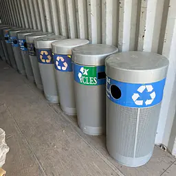 Metal Recycle Trash Bin Receptacles - Master