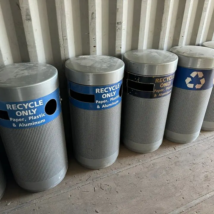 Metal Recycle Trash Bin Receptacles - Master