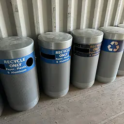 Metal Recycle Trash Bin Receptacles - Master