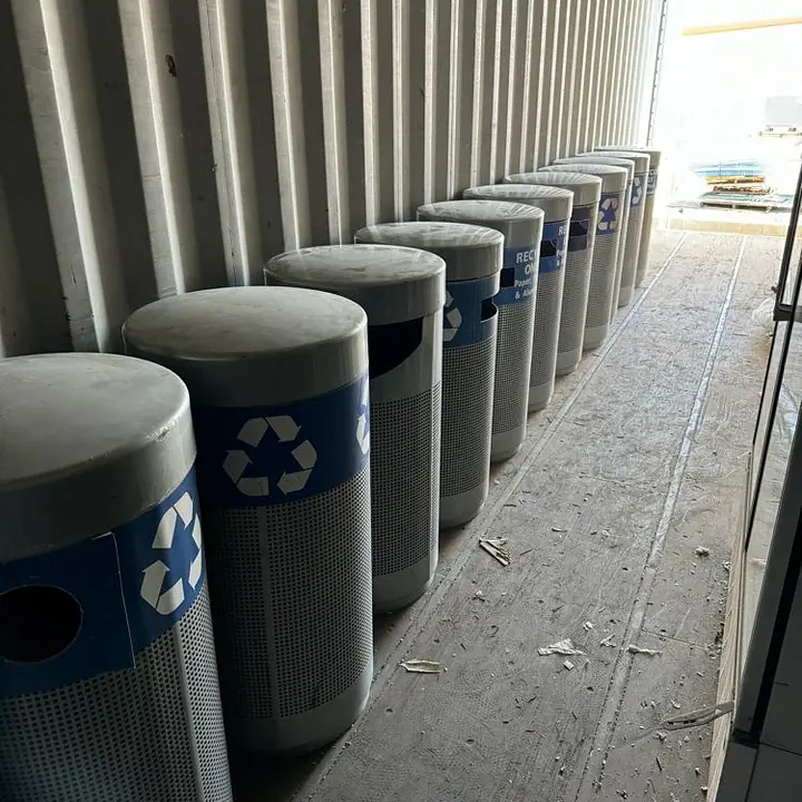 Metal Recycle Trash Bin Receptacles - Master