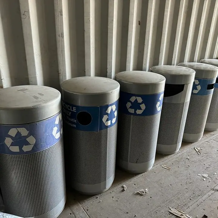 Metal Recycle Trash Bin Receptacles - Master