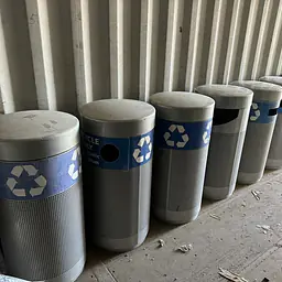 Metal Recycle Trash Bin Receptacles - Master
