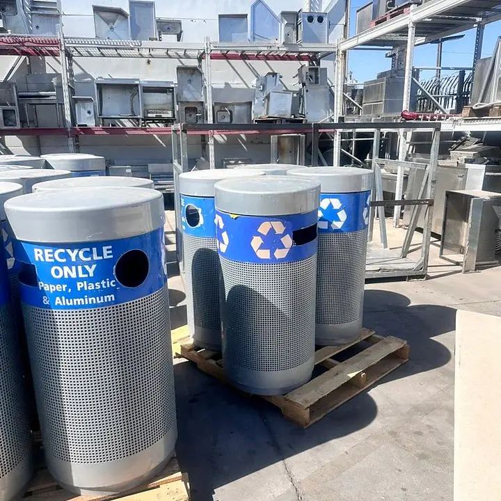 Metal Recycle Trash Bin Receptacles - Master