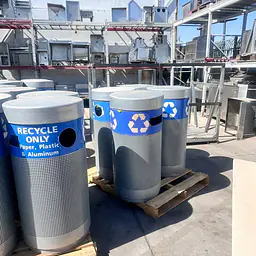 Metal Recycle Trash Bin Receptacles - Master
