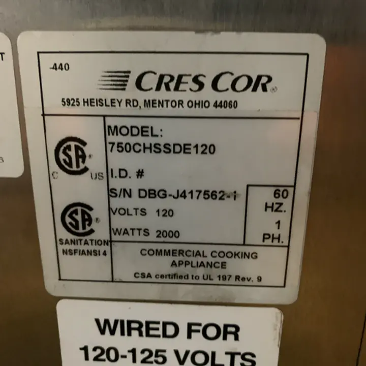 Cres-Cor Cook and hold cabinet  - Master