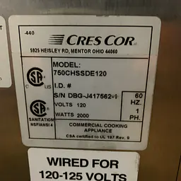 Cres-Cor Cook and hold cabinet  - Master
