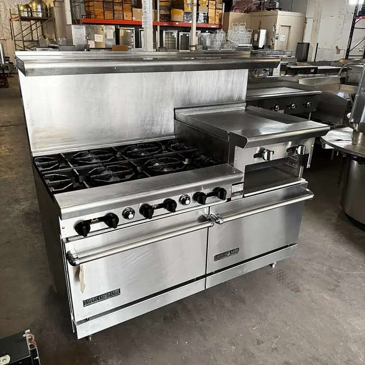 Six Burner Griddle Range Stove AMERICAN RANGE - Master