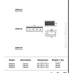 3 Burner Charbroiler 36” SERV-WARE SCBS-36 - Master