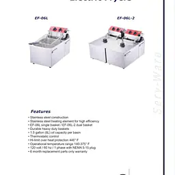 2 Basket Electric Fryer SERV-WARE EF-60L - Master