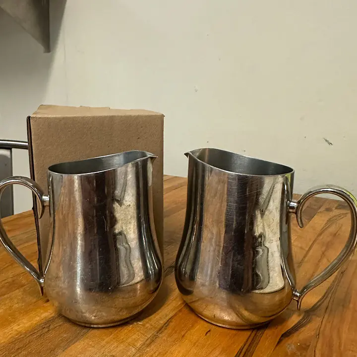 Sant Andrea Italy Creamer Silver Plated Pitcher  4"  SET OF TWO - Master