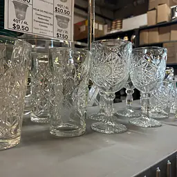 Libbey STAR OF DAVID Hobstar Goblets Glasses  12 Piece Set - Master