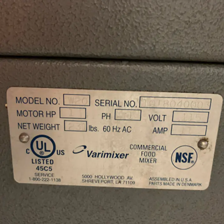 20qt Varimixer Mixer  - Master