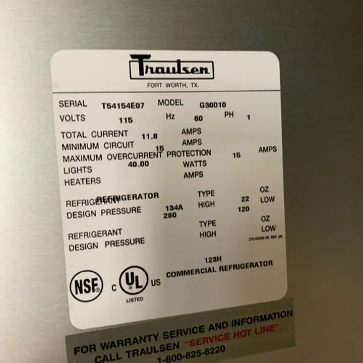 Stainless Steel Three Door Refrigerator TRAULSEN - Master