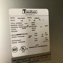 Stainless Steel Three Door Refrigerator TRAULSEN - Master