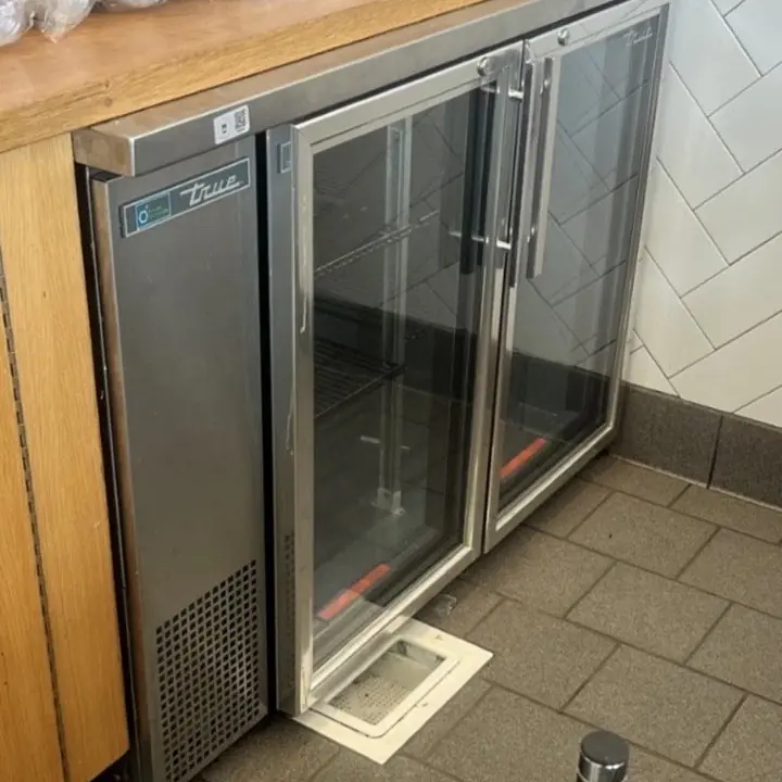 True 48" Bar Refrigerator with Swinging Glass Door Stainless Steel 115V - Master