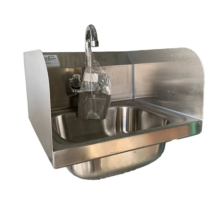Stainless Steel Wallmount Hand Sink With Splashguards NEW - Master