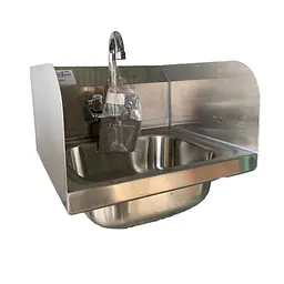 Stainless Steel Wallmount Hand Sink With Splashguards NEW - Master