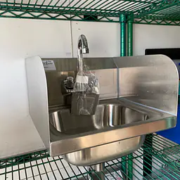 Stainless Steel Wall Mount Hand Sink With Splashguards NEW - Master